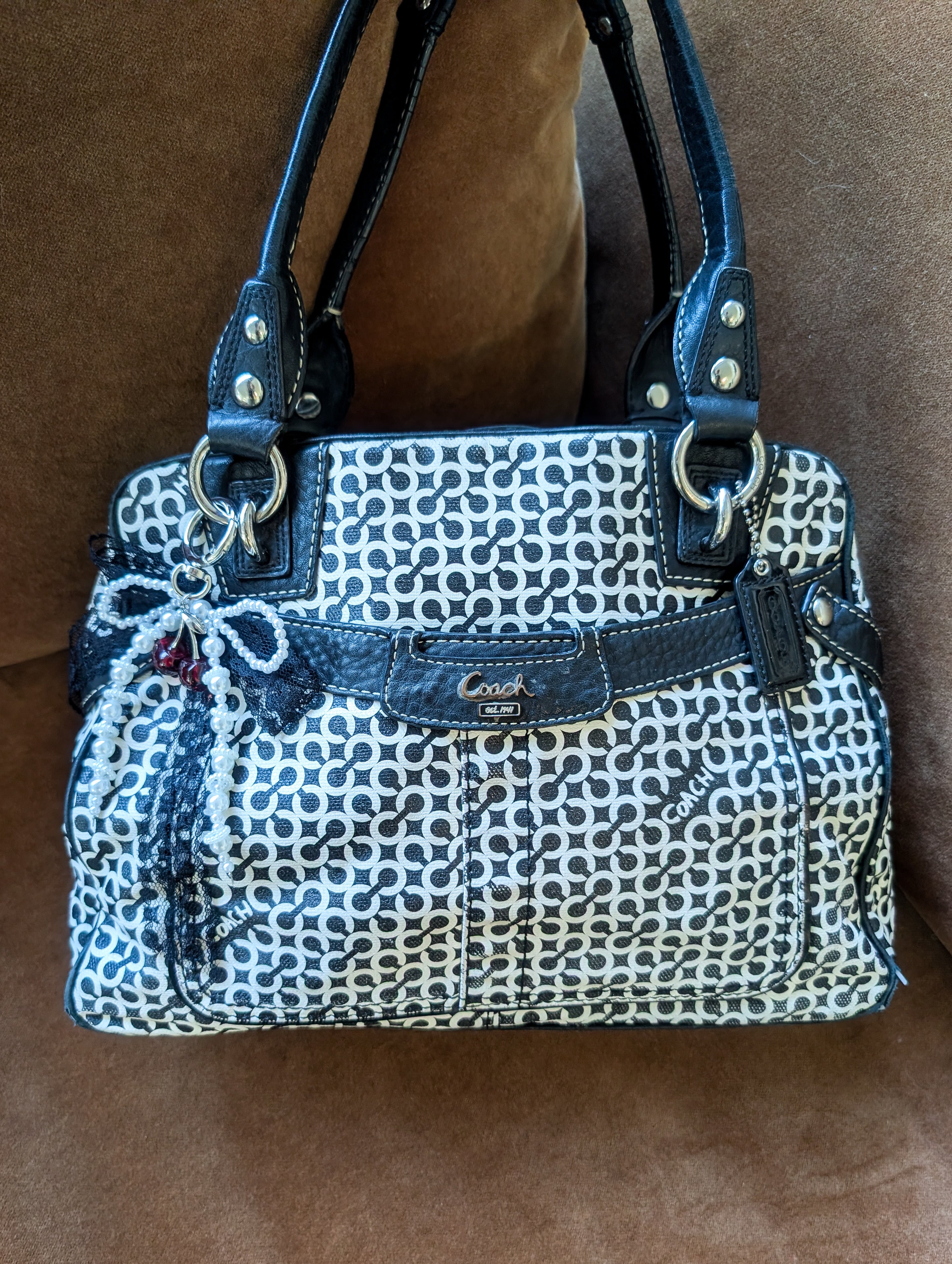 Vintage Coach Penelope Signature Op Art Sachel Shoulder Bag