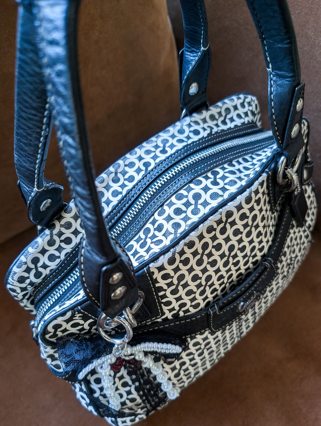Vintage Coach Penelope Signature Op Art Sachel Shoulder Bag