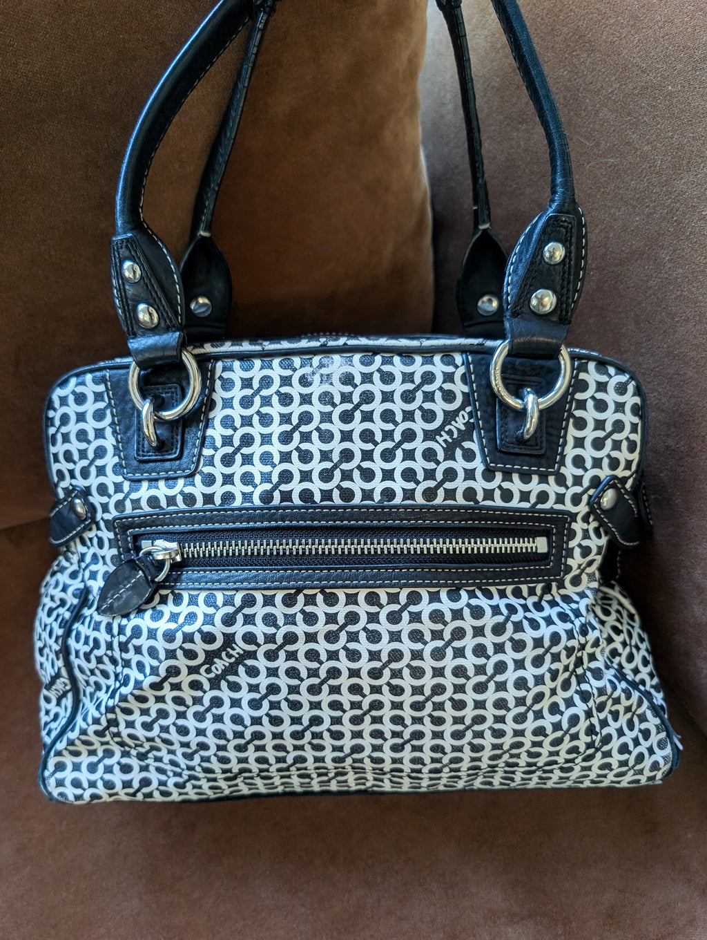 Vintage Coach Penelope Signature Op Art Sachel Shoulder Bag