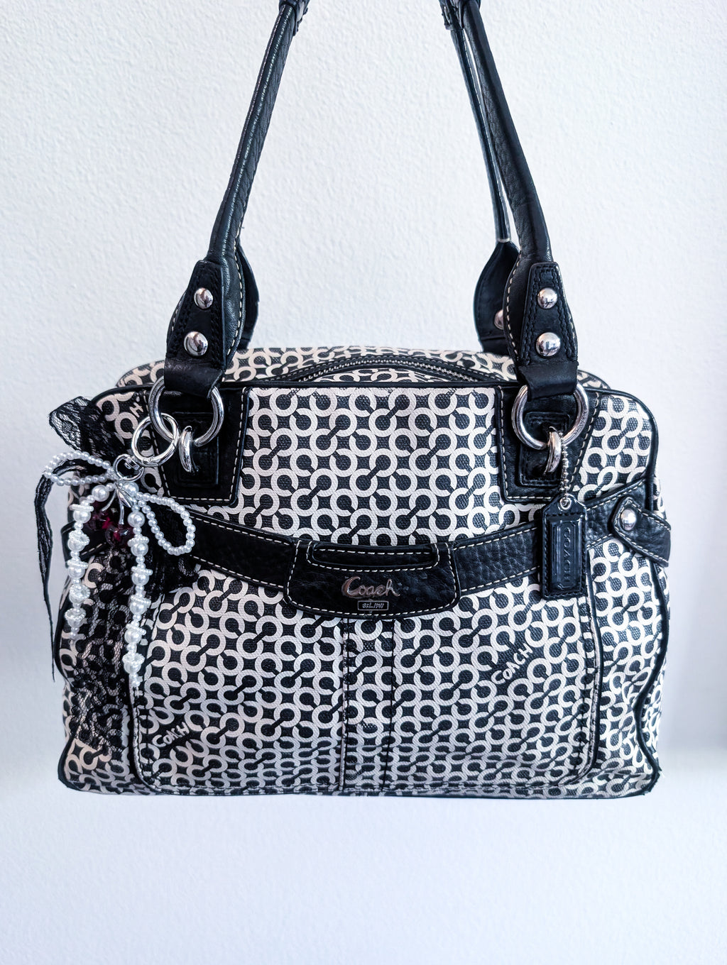 Vintage Coach Penelope Signature Op Art Sachel Shoulder Bag