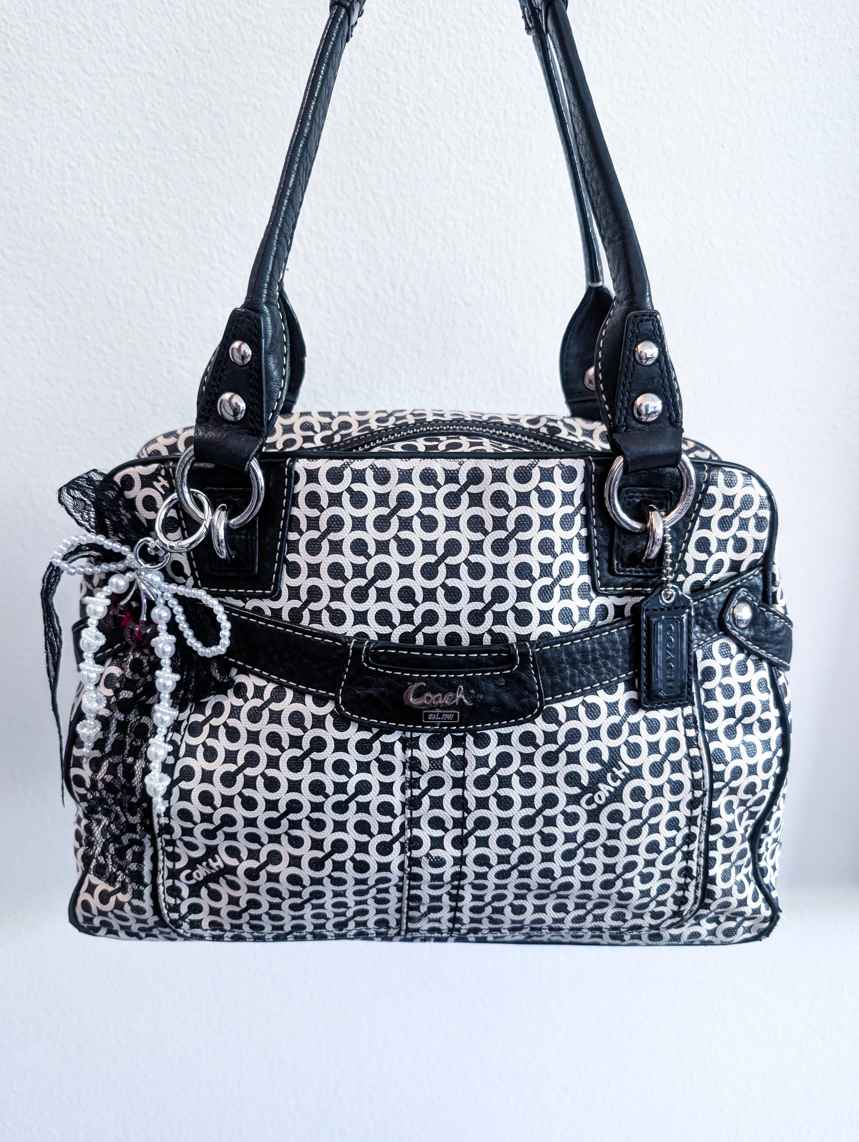 Vintage Coach Penelope Signature Op Art Sachel Shoulder Bag