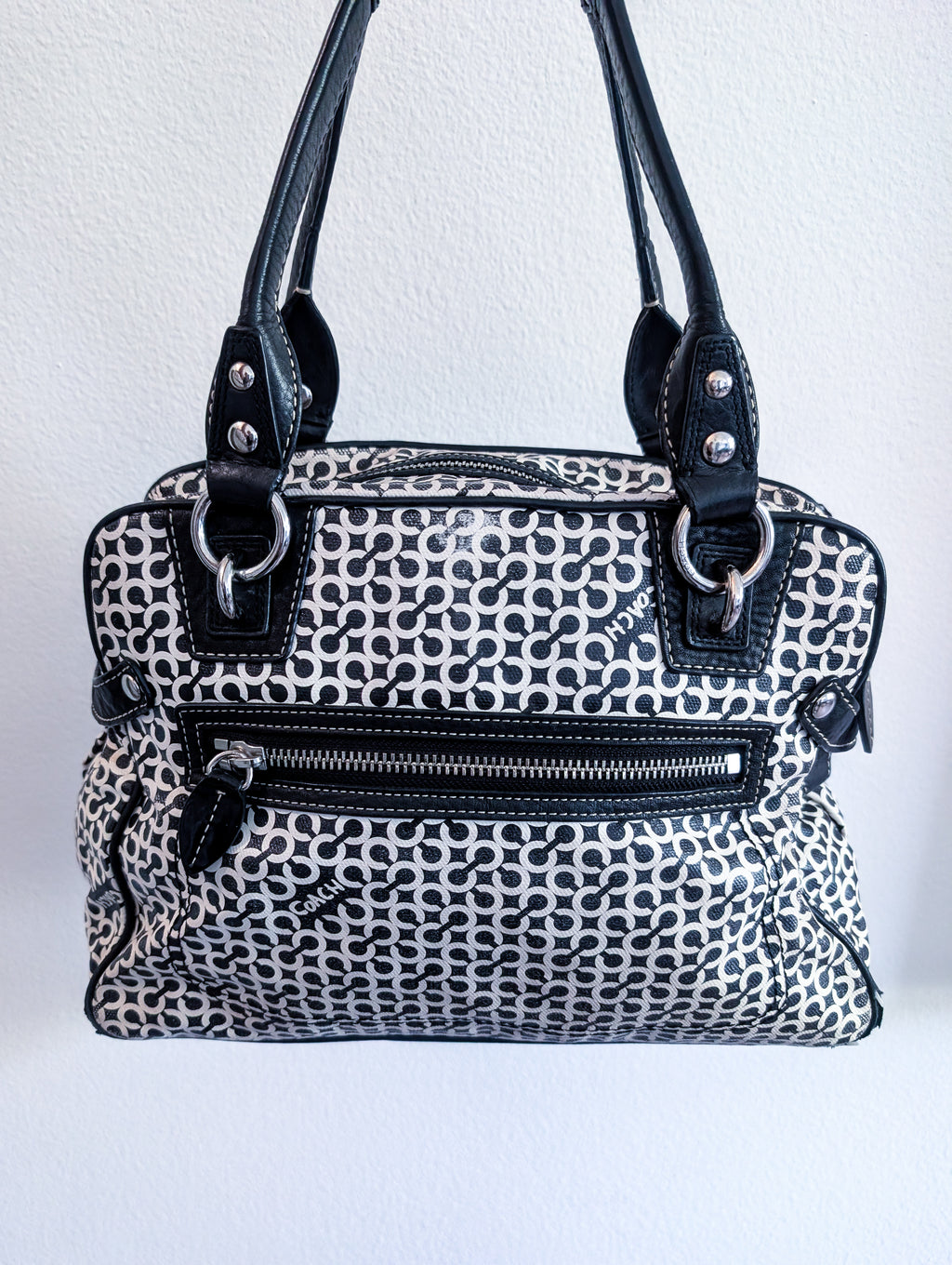 Vintage Coach Penelope Signature Op Art Sachel Shoulder Bag
