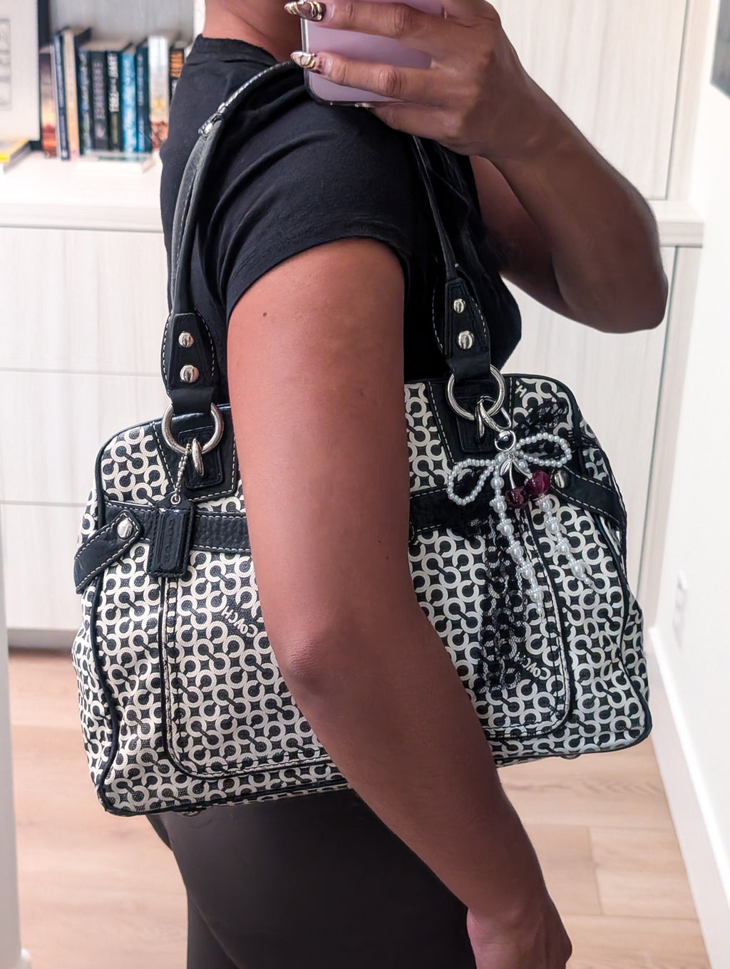 Vintage Coach Penelope Signature Op Art Sachel Shoulder Bag