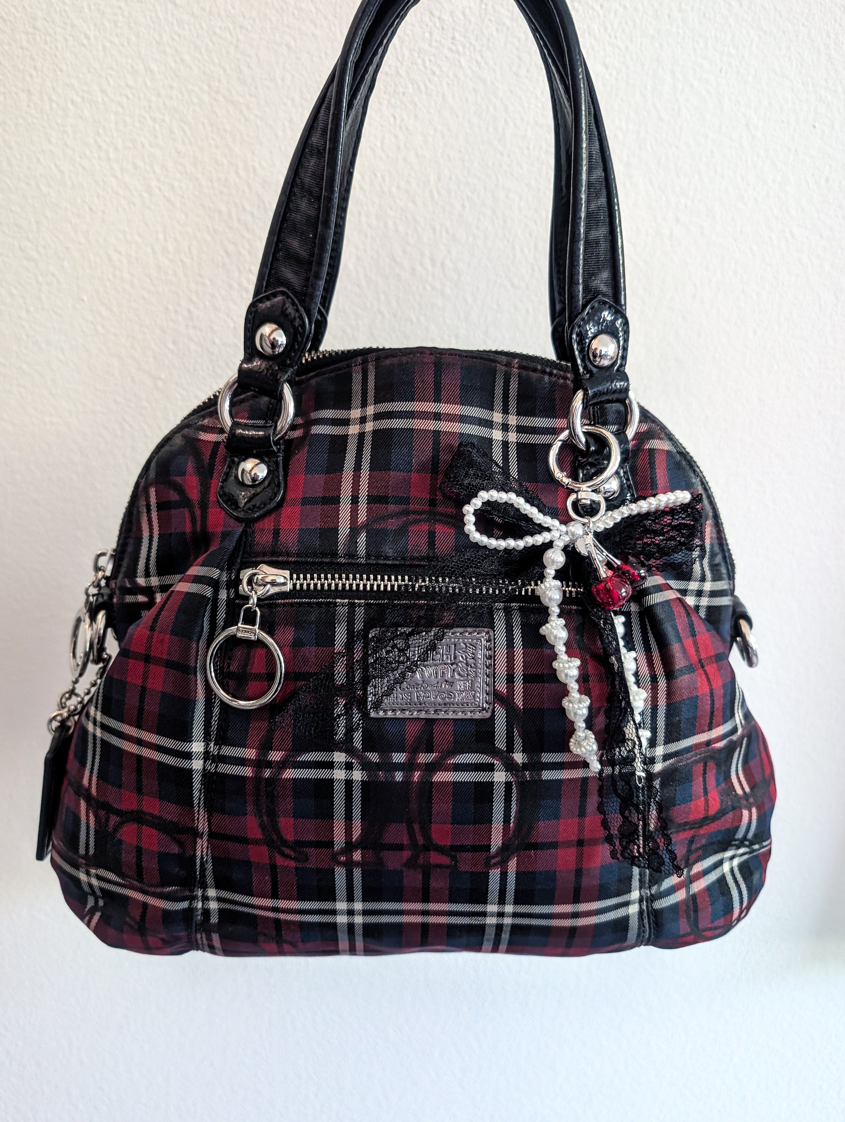 Coach Poppy Tartan Multicolor Plaid Hand Bag