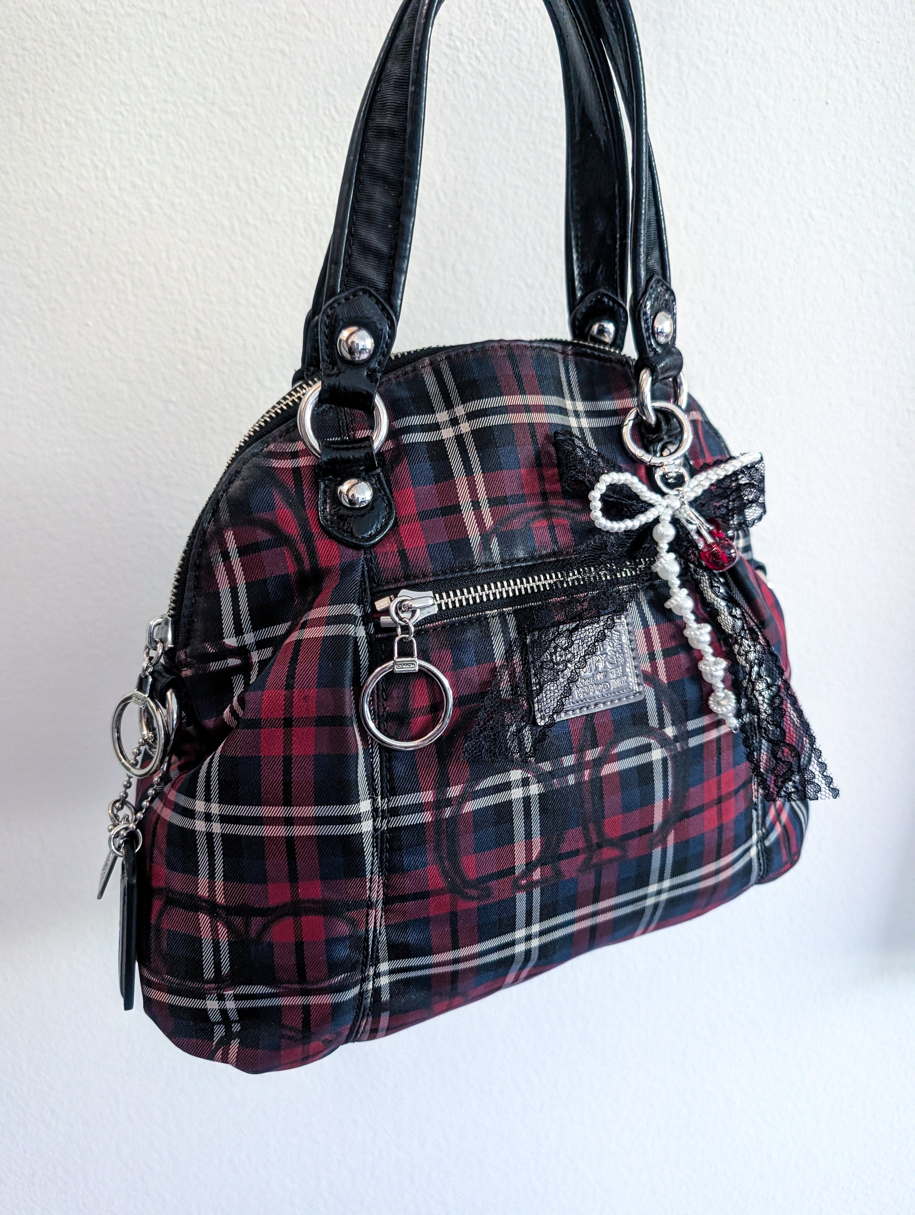 Coach Poppy Tartan Multicolor Plaid Hand Bag
