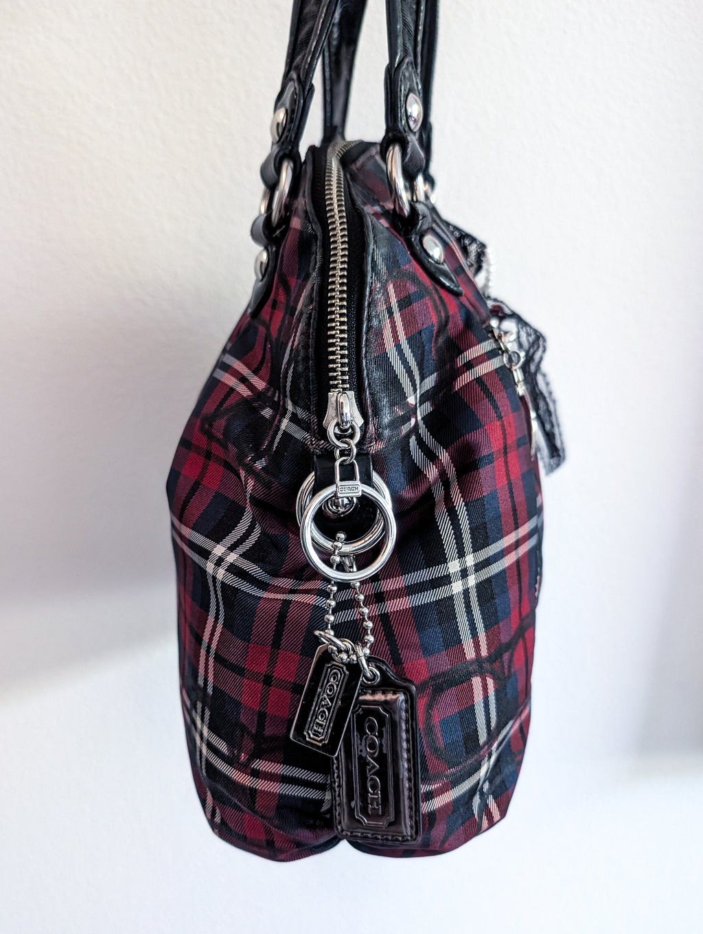 Coach Poppy Tartan Multicolor Plaid Hand Bag