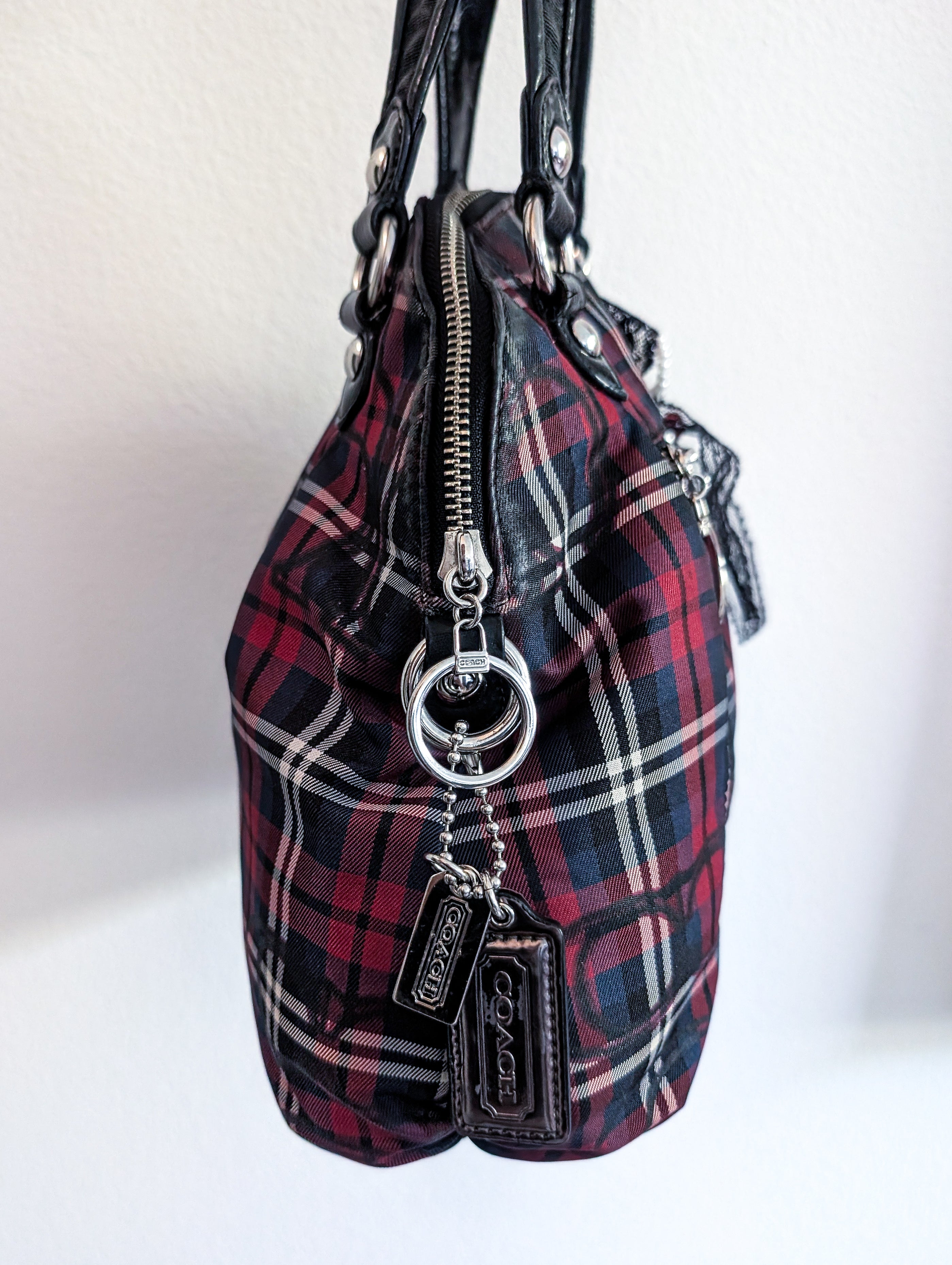 Coach Poppy Tartan Multicolor Plaid Hand Bag