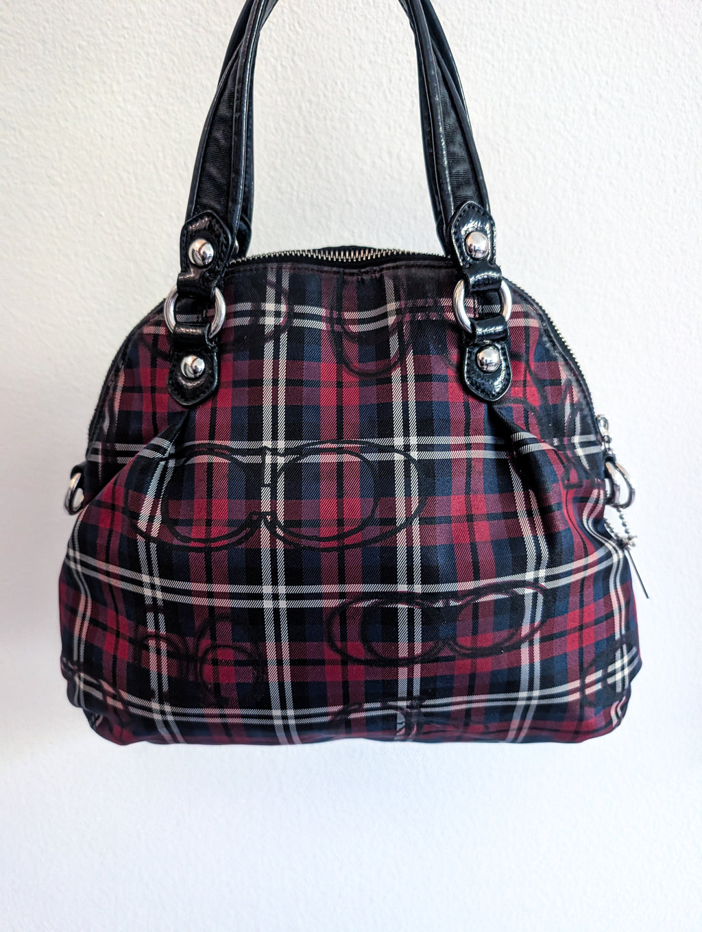 Coach Poppy Tartan Multicolor Plaid Hand Bag