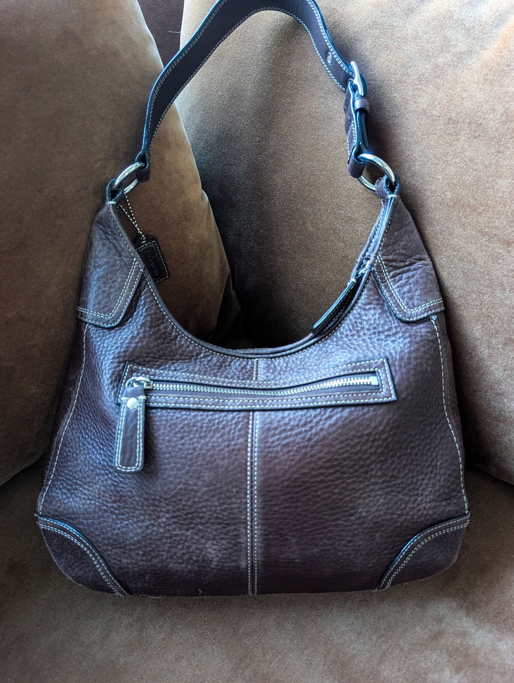 Coach Hamilton Hobo shoulder bag in brown pebbled leather