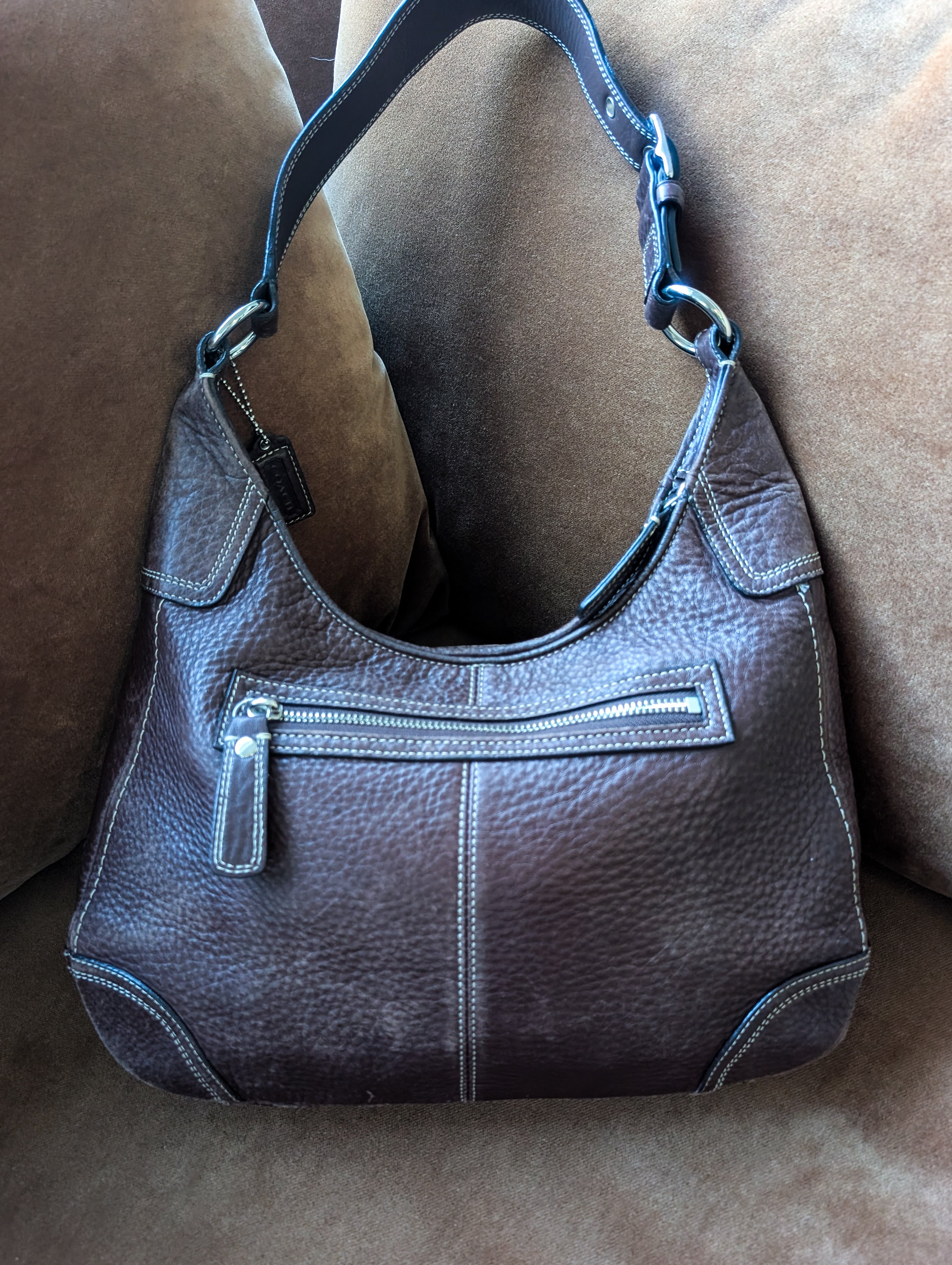 Coach Hamilton Hobo shoulder bag in brown pebbled leather