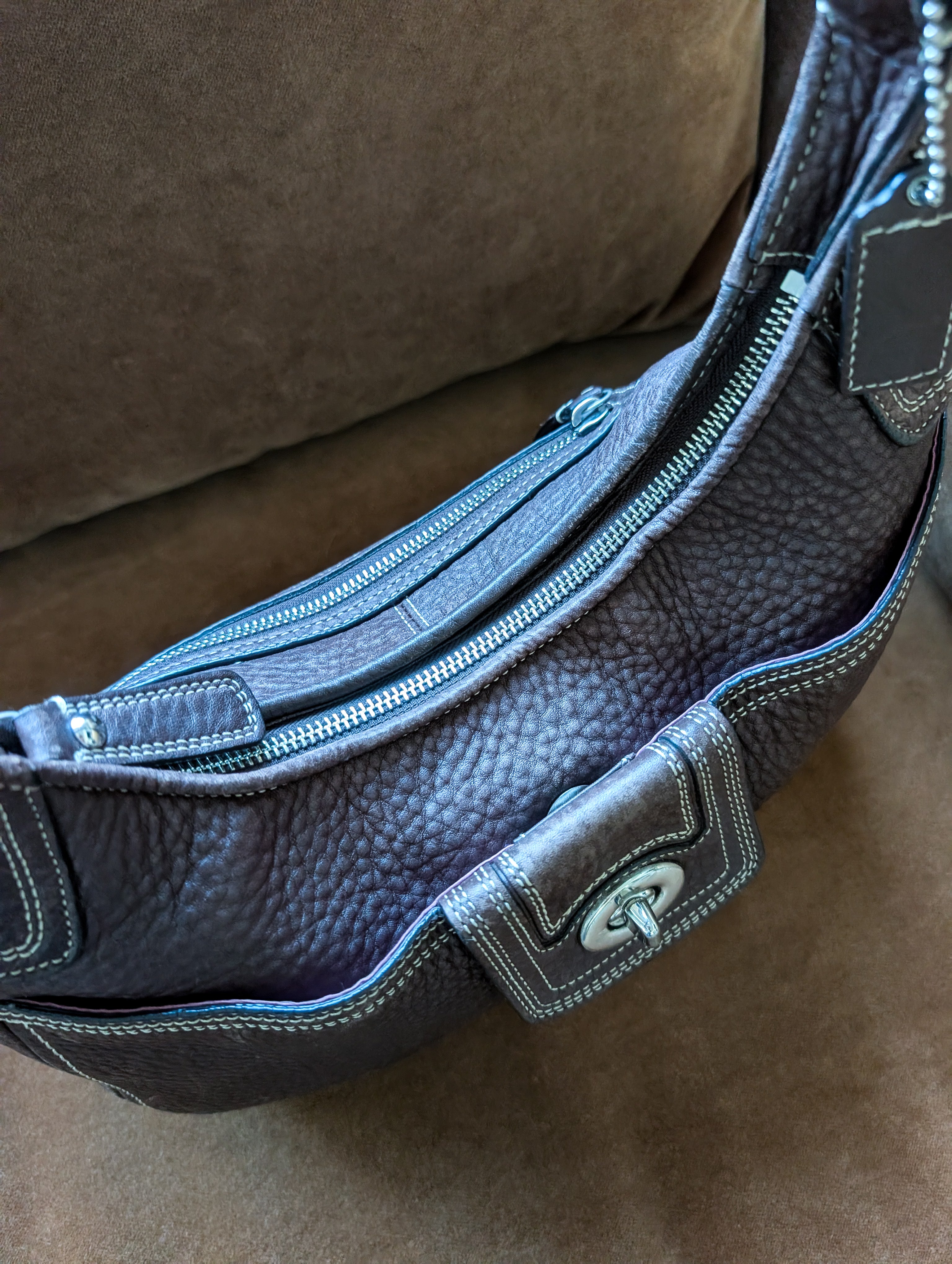 Coach Hamilton Hobo shoulder bag in brown pebbled leather