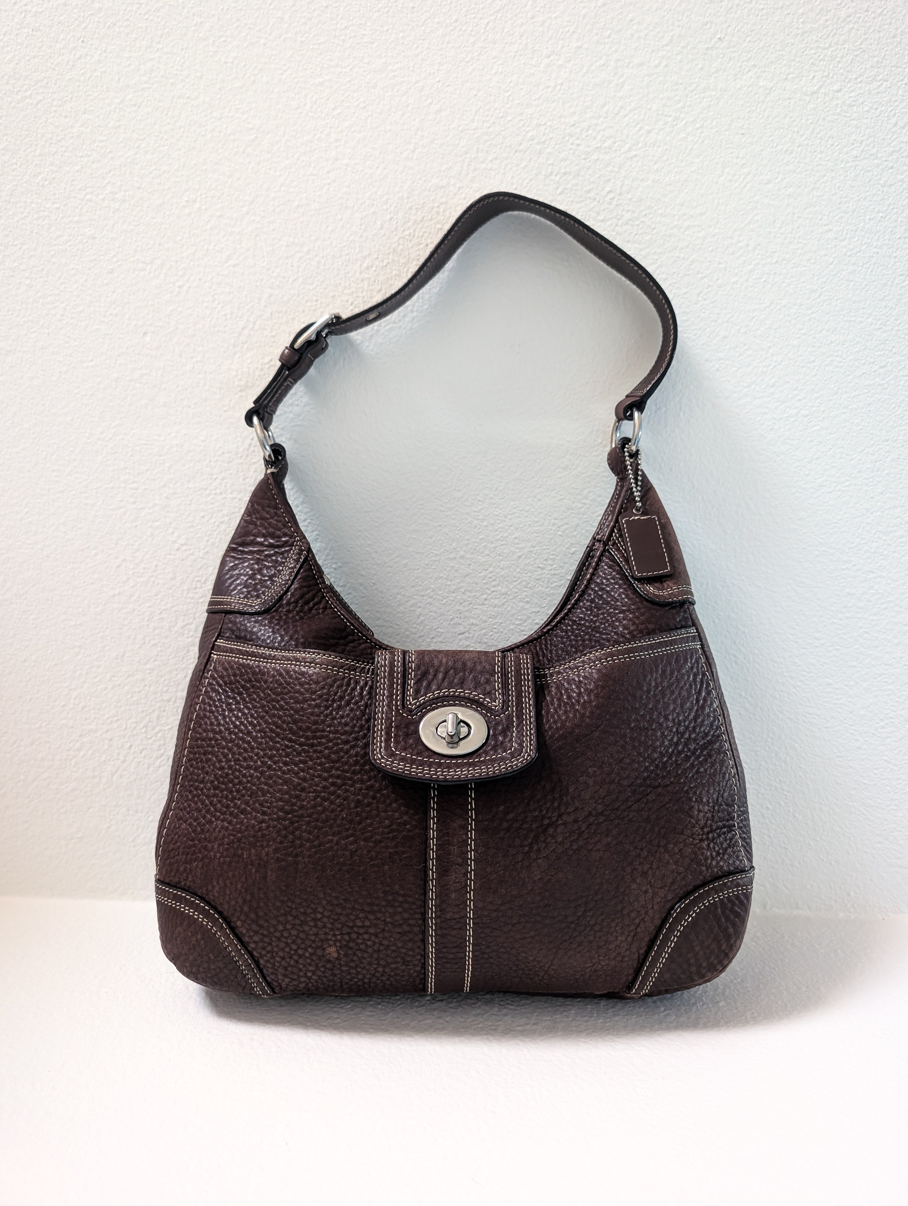 Coach Hamilton Hobo shoulder bag in brown pebbled leather