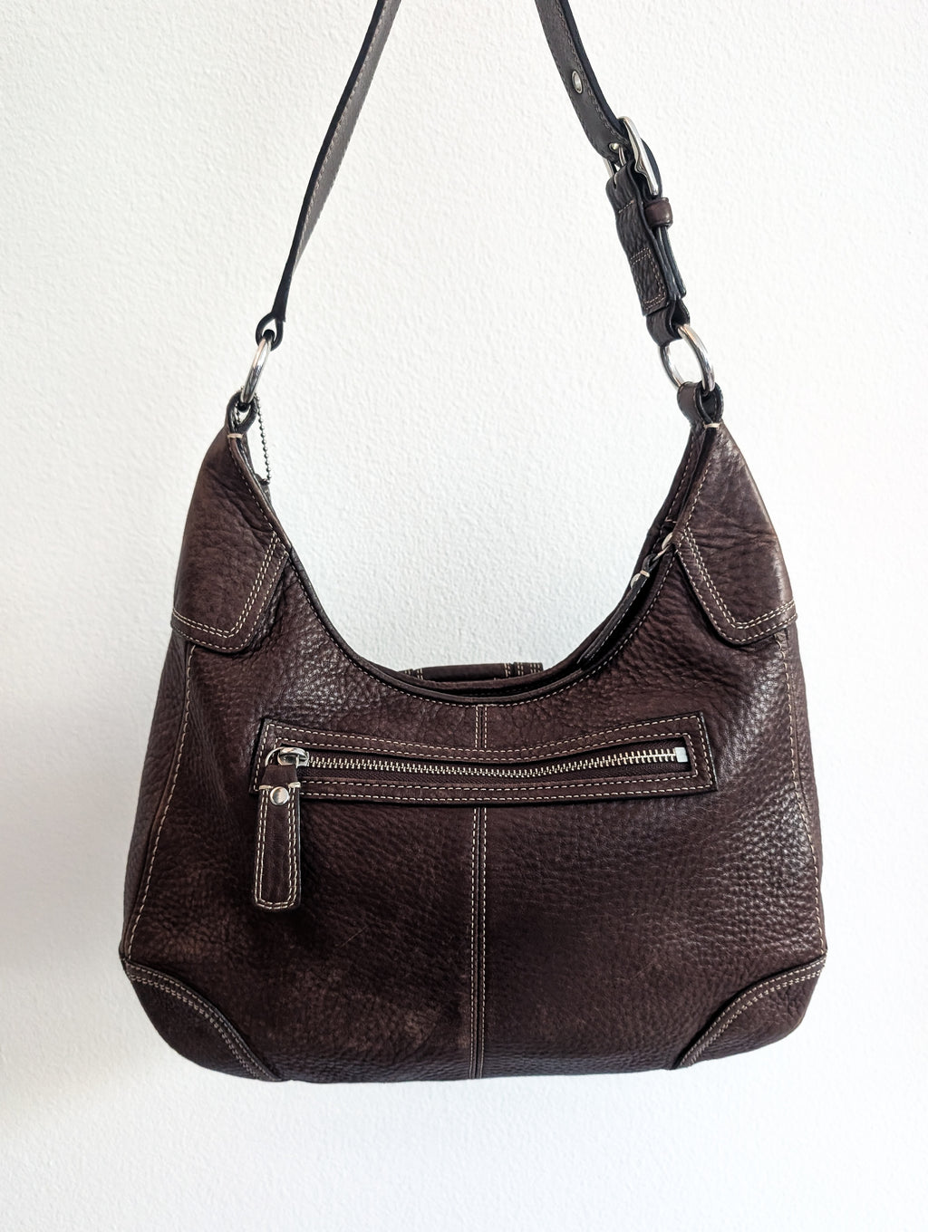 Coach Hamilton Hobo shoulder bag in brown pebbled leather