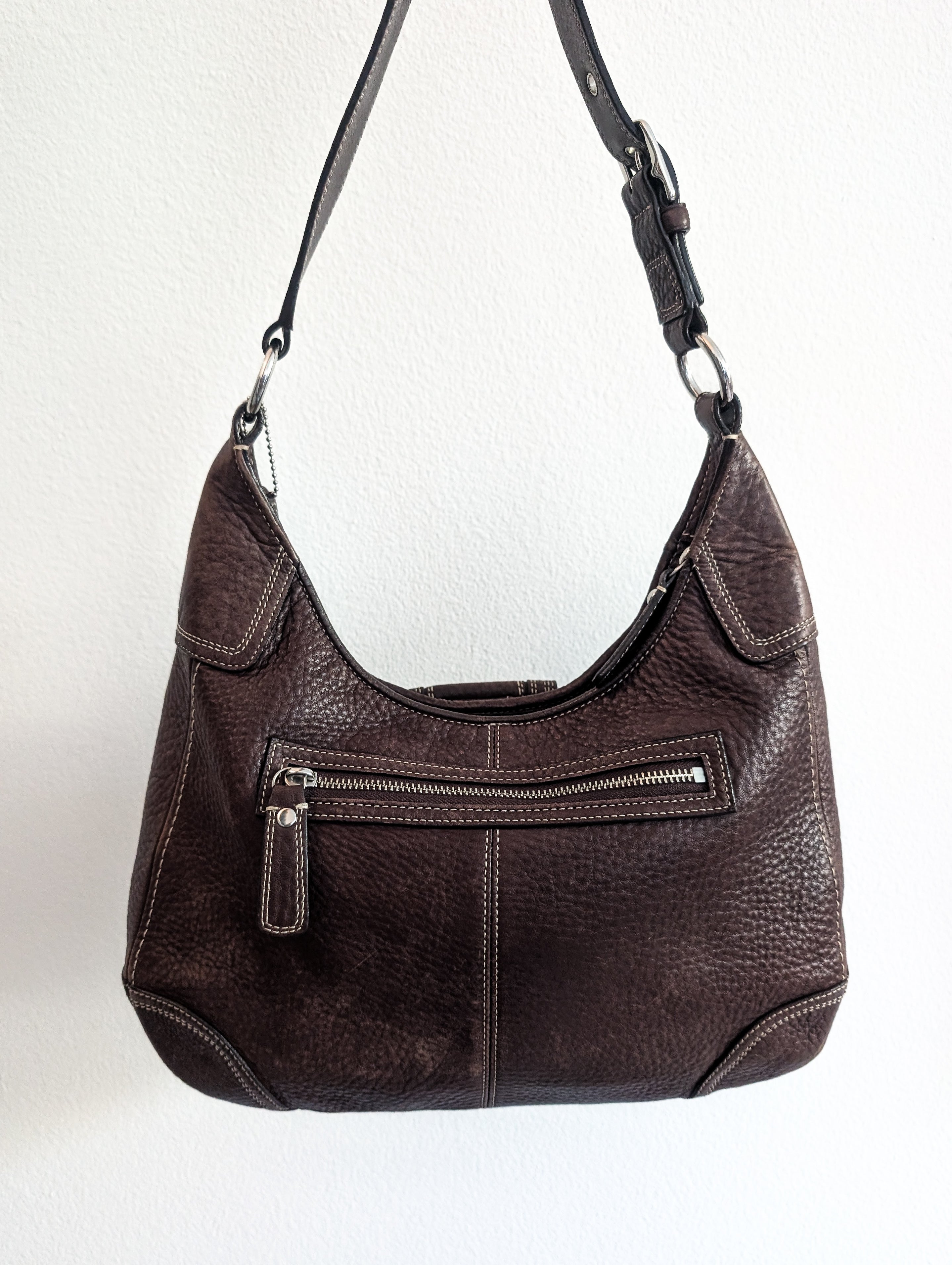 Coach Hamilton Hobo shoulder bag in brown pebbled leather
