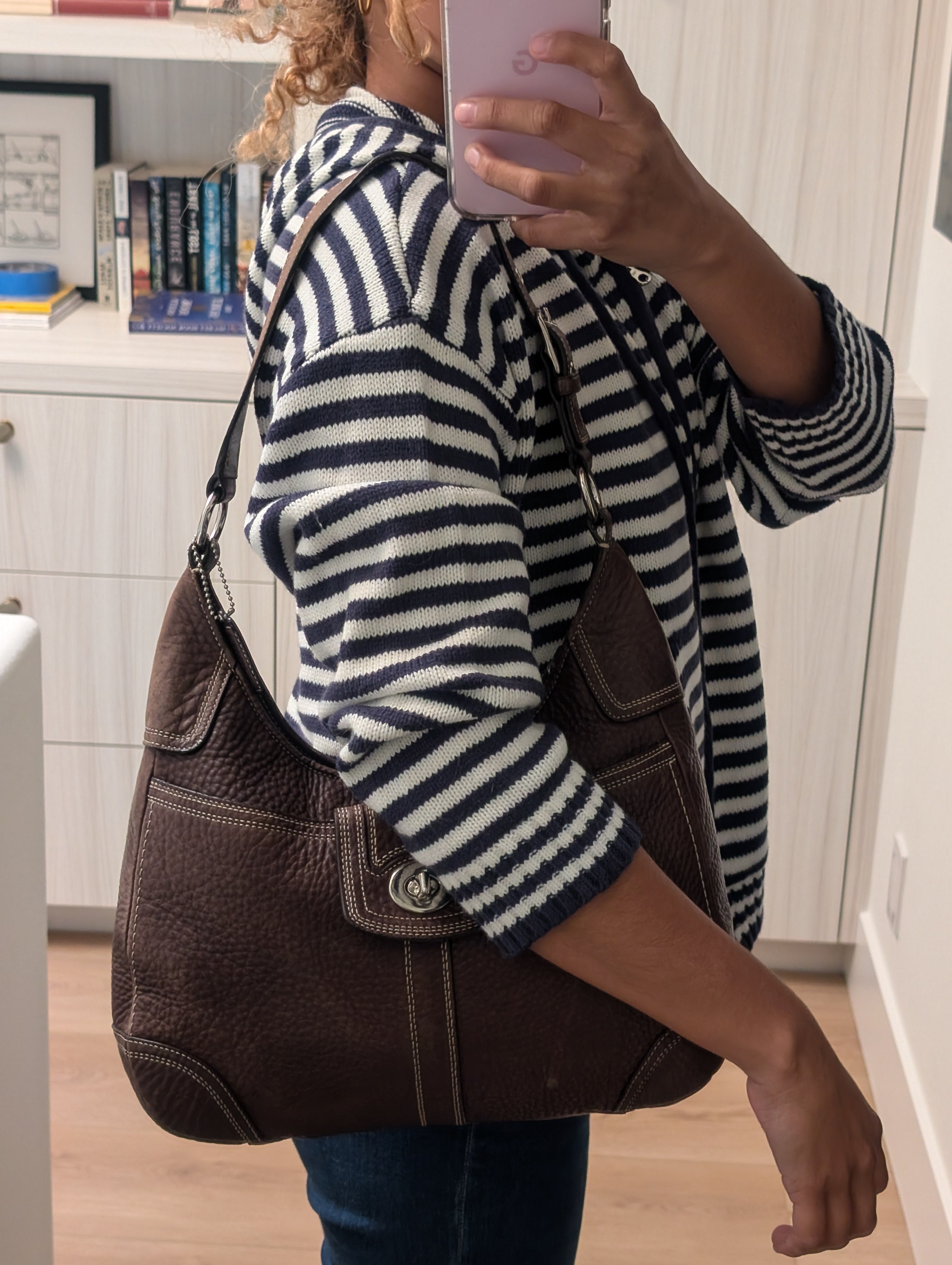 Coach Hamilton Hobo shoulder bag in brown pebbled leather