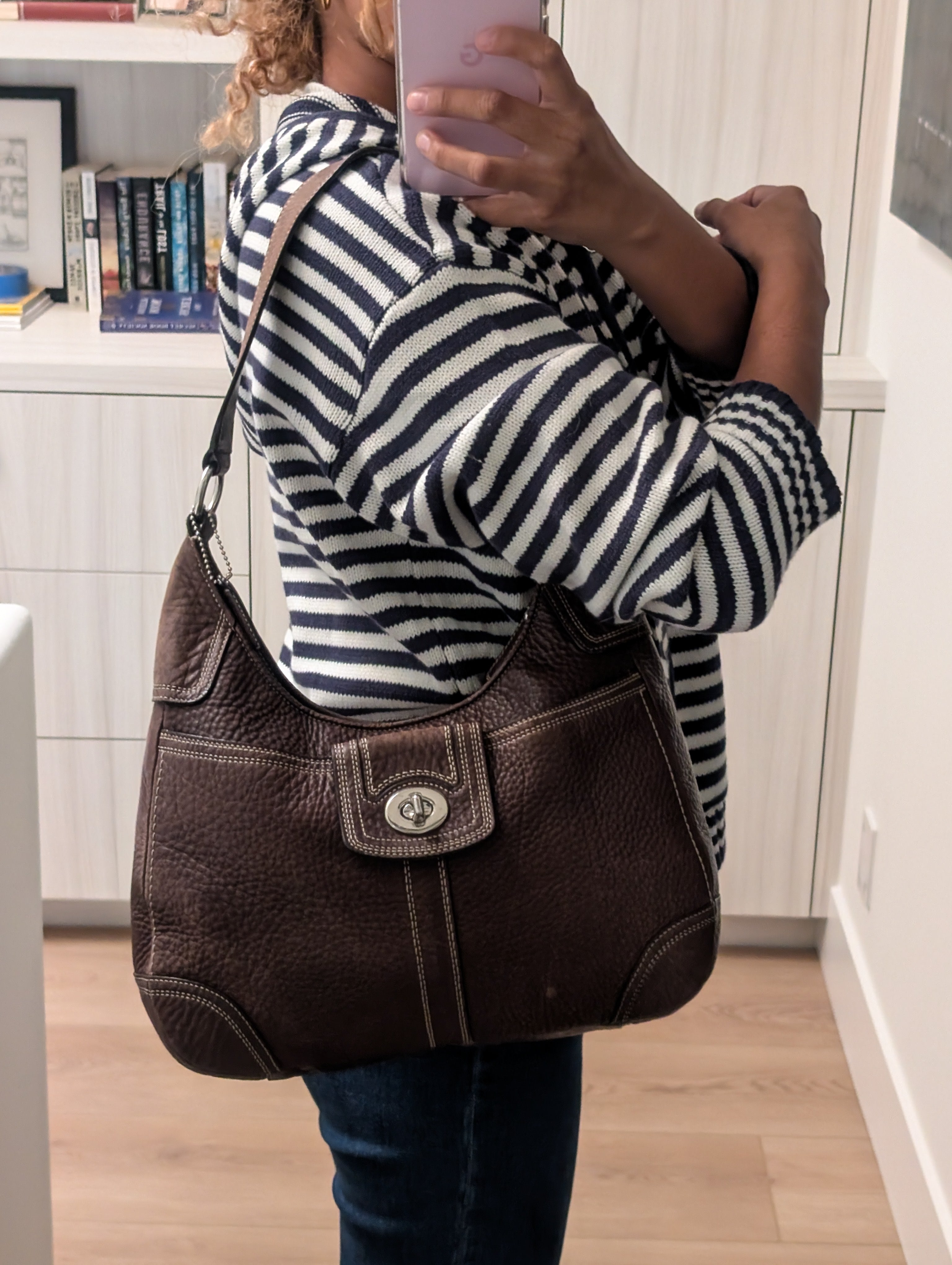 Coach Hamilton Hobo shoulder bag in brown pebbled leather