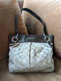 Coach Ashley Signature Hippie Shoulder Bag in Brown & Silver
