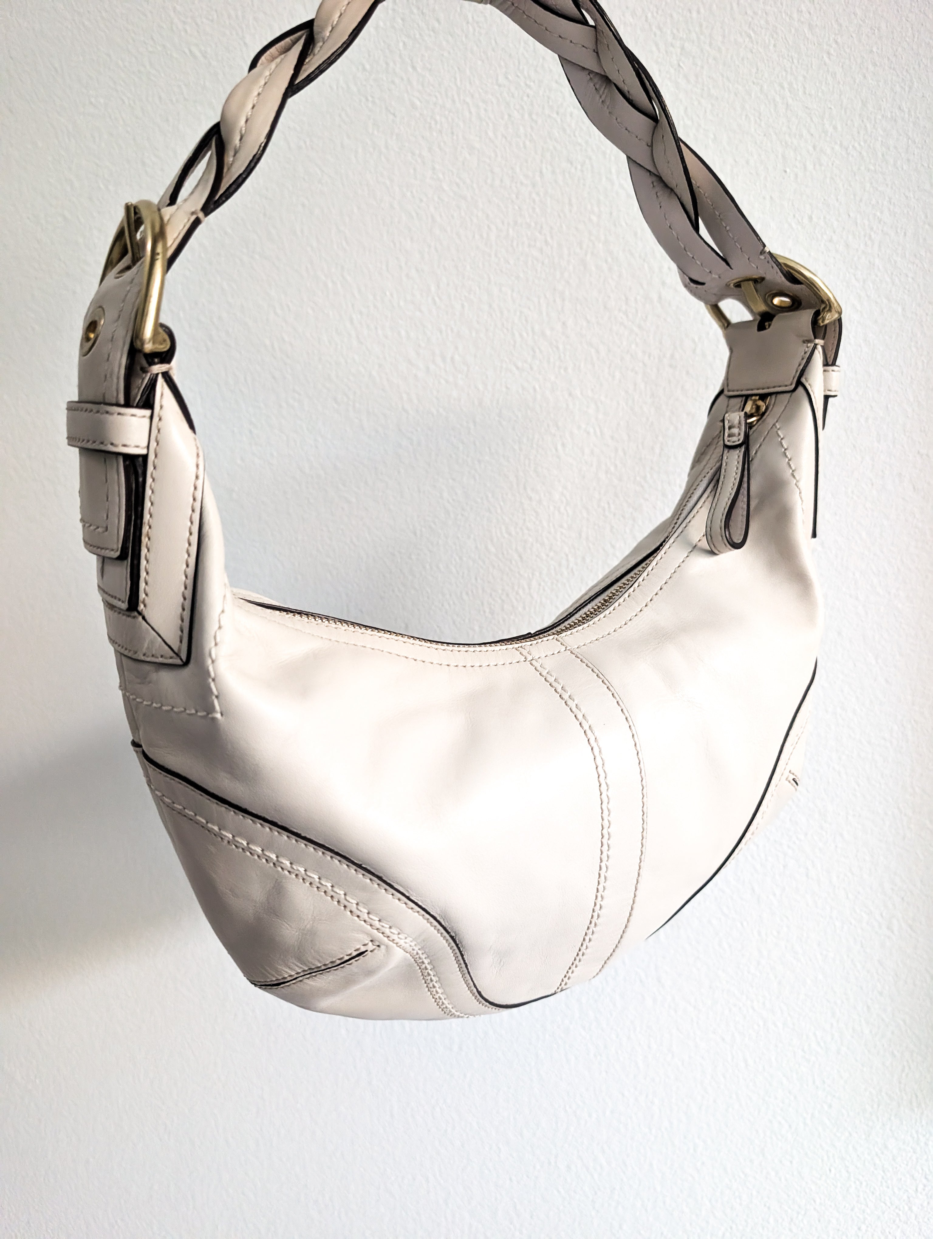 Vintage Coach Soho hobo shoulder bag in White & Gold