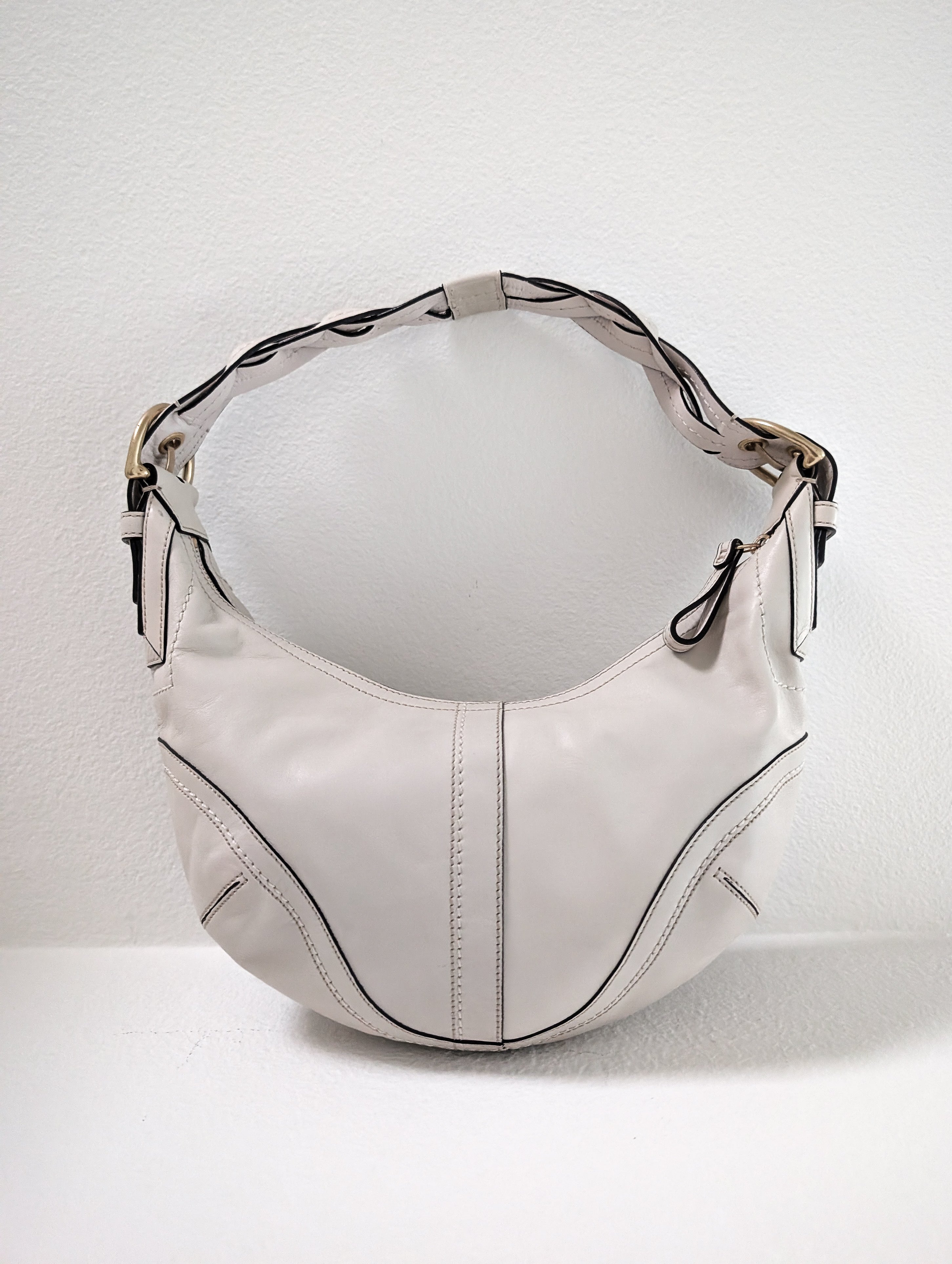 Vintage Coach Soho hobo shoulder bag in White & Gold