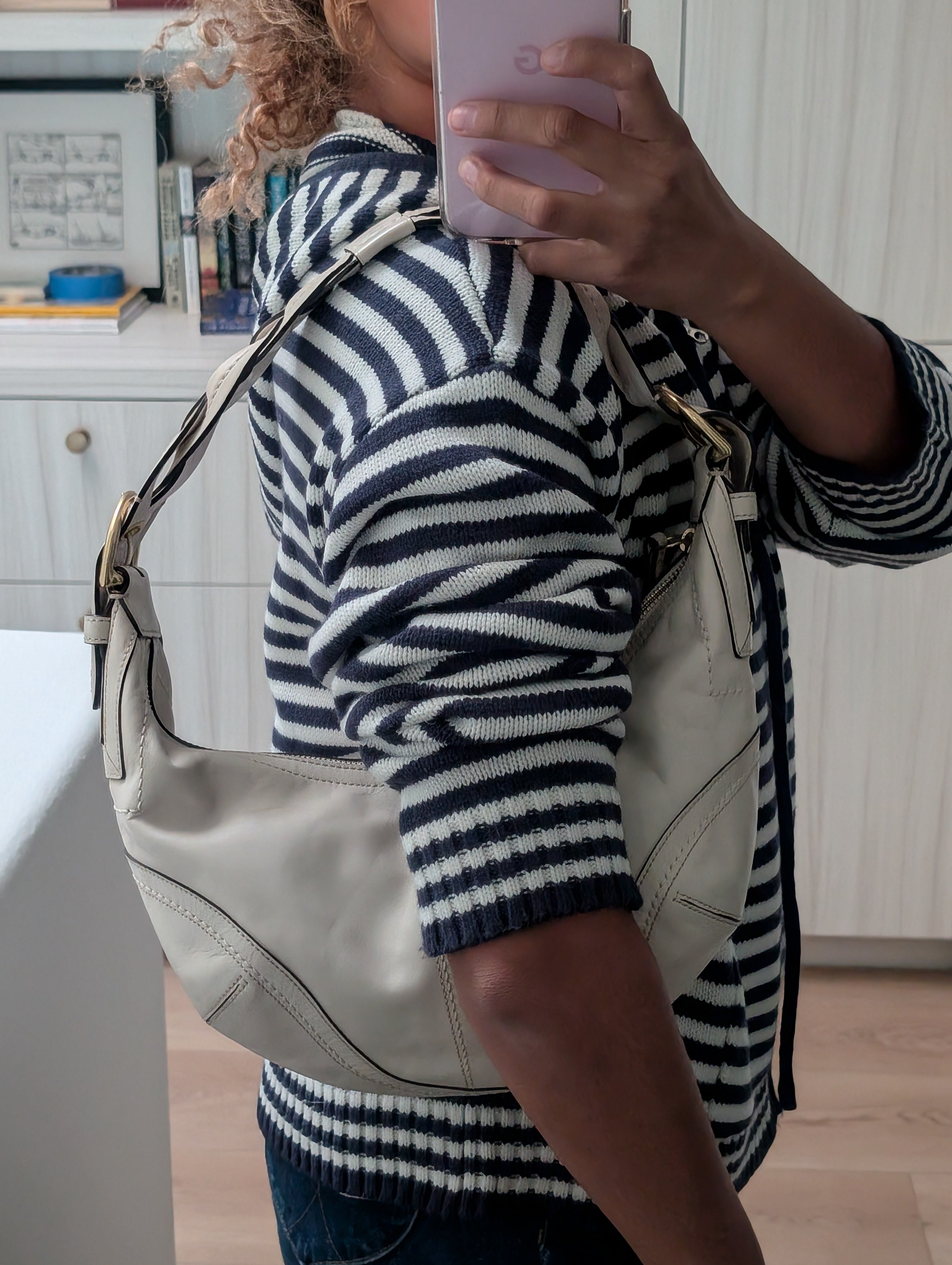 Vintage Coach Soho hobo shoulder bag in White & Gold