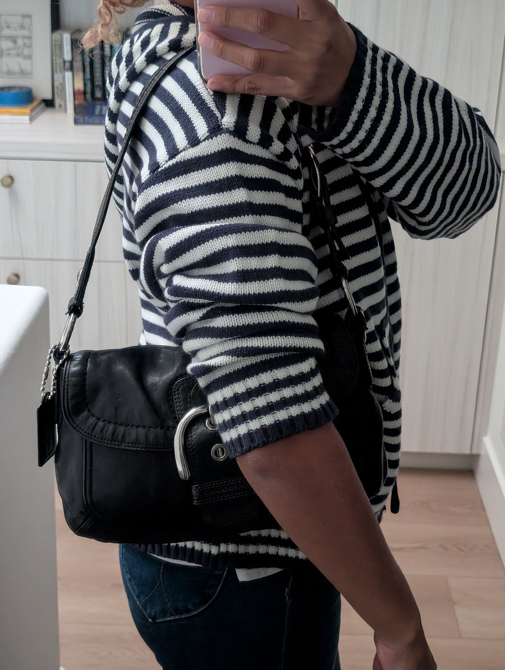 Vintage Coach Medium Leather Soho bag in black leather